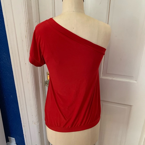 Red One Shoulder top - Picture 2 of 3